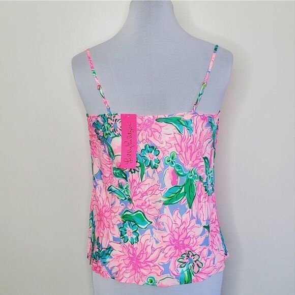 NWT Lilly Pulitzer Bobbie Top In Pink Blossom Try Your Zest | XS - Picture 5 of 10